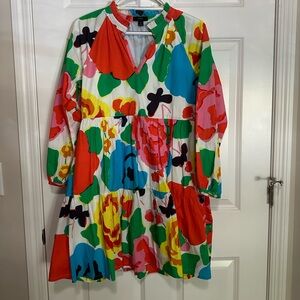 J. Crew Tiered Popover Ratti Jardin Floral Dress